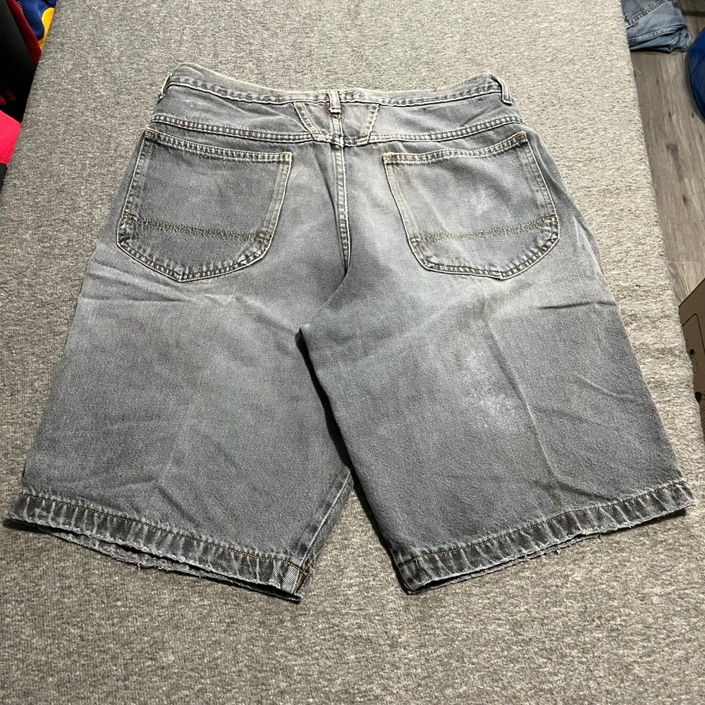 Marithe Francois Girbaud Mens Faded Black Denim Baggy Shorts Size 33 Vintage 90s